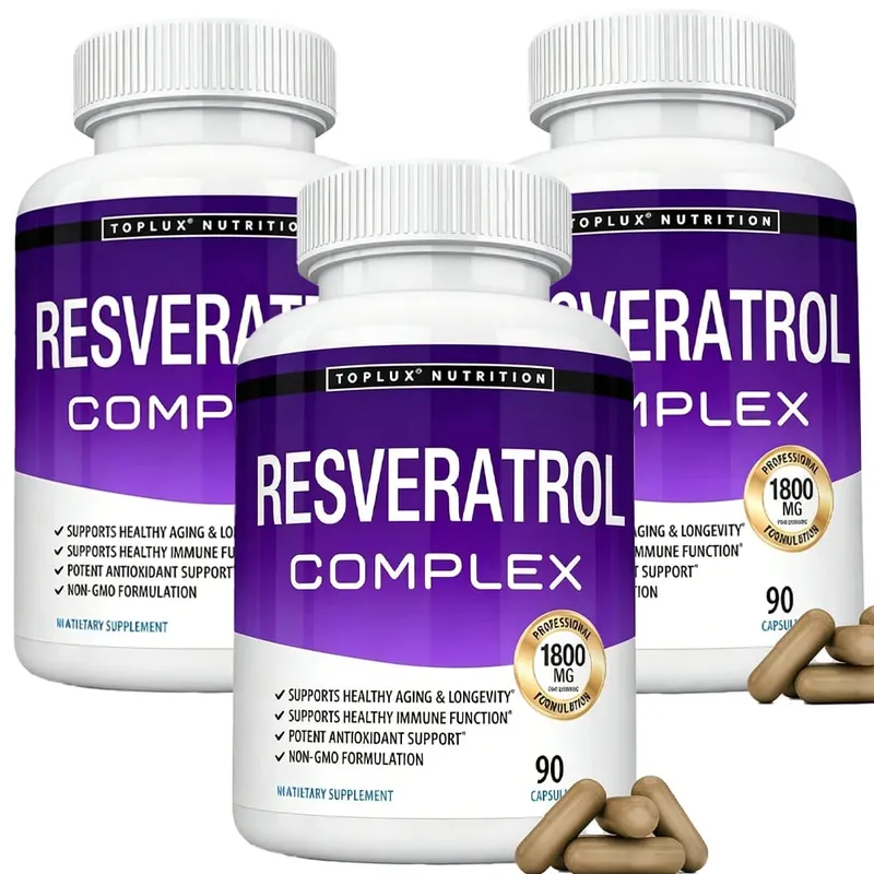 Resveratrol Complex - Trans Resveratrol Supplement with Grape Seed - Promote healthy aging immune system brain functio 90 pill — image 9
