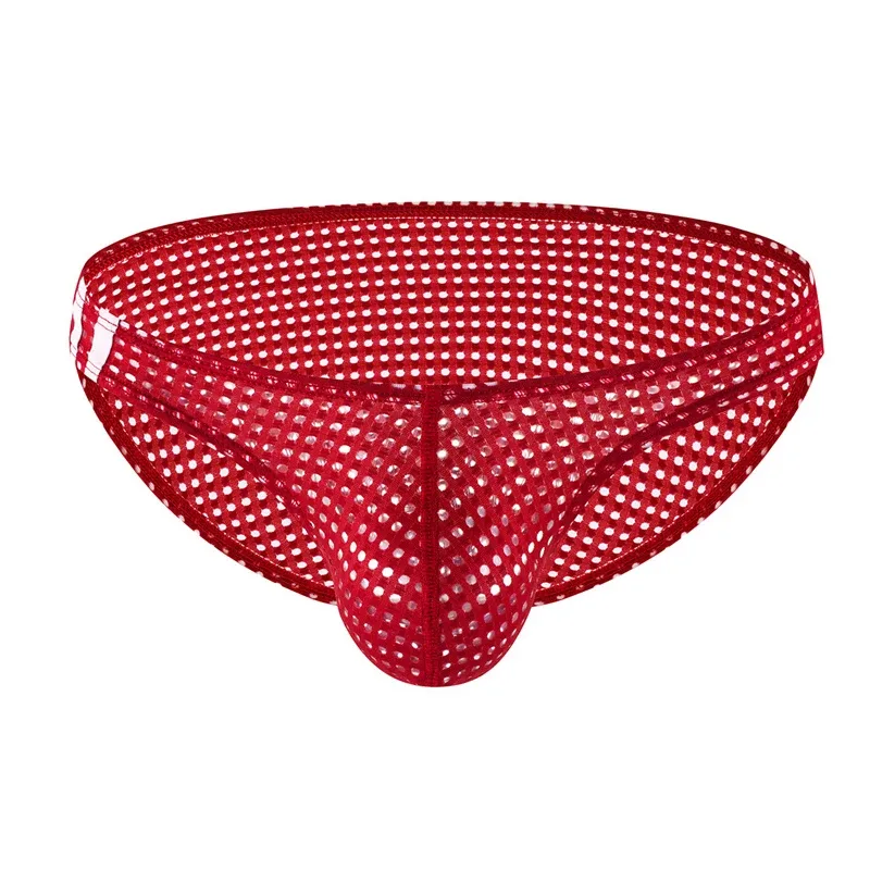 Mannen Slips Zomer Ademende Gaten Ondergoed U Bolle Dunne Lage Taille Heren Ondergoed Slips Slip Onderbroek Calzoncillos