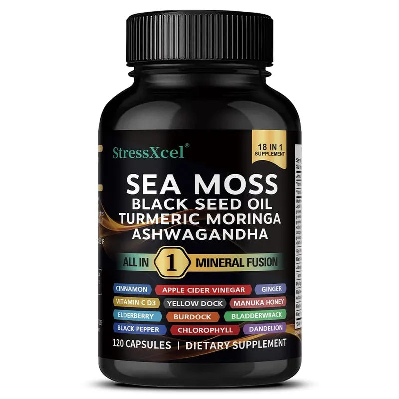 Sea Moss Supplement - Supports Thyroid Health Antioxidant Anti-aging Improve Immunity Detox Beauty Health