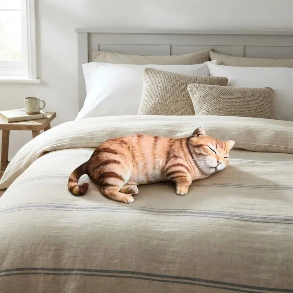 Chất liệu sang trọng Gối cơ thể động vật PP Cotton Đầy Kích thước 40cm Gia cầm Ném Gối Họa tiết mèo Thiết kế dễ thương — image 6