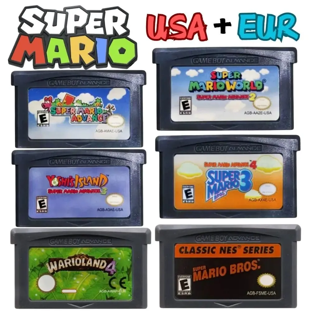 Wari0 32 Bit GBA Game Cartridge Kart Game Card Series EUR USA Version Video Game Card For GBA Portable Game Console — image 1