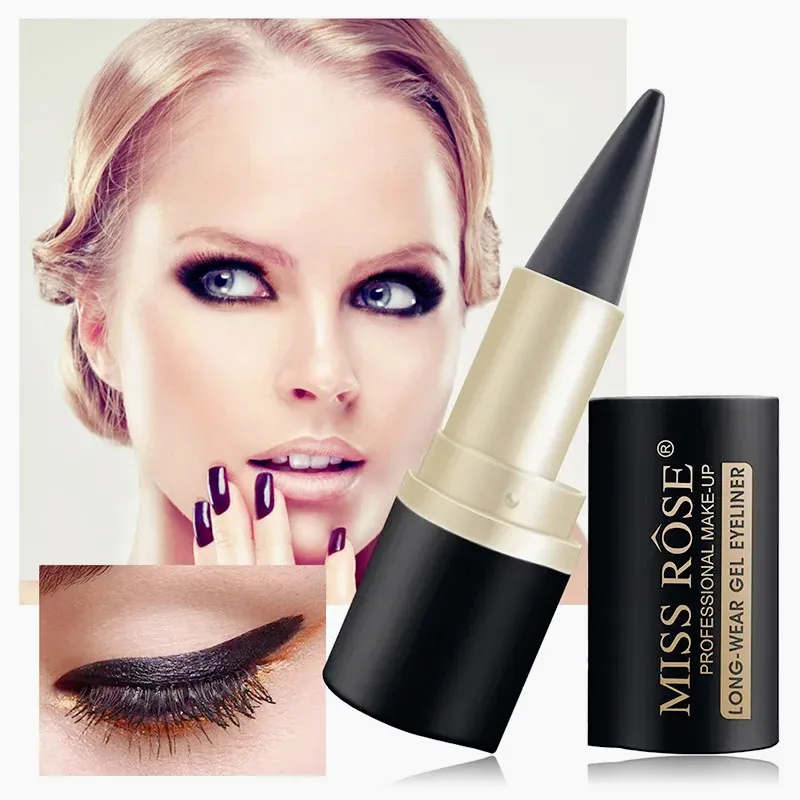 Waterproof Eyeliner Gel Matte - 24H Quick-drying Rich Pigment Single Head Gel Pencil Smudge-proof Long-lasting Black