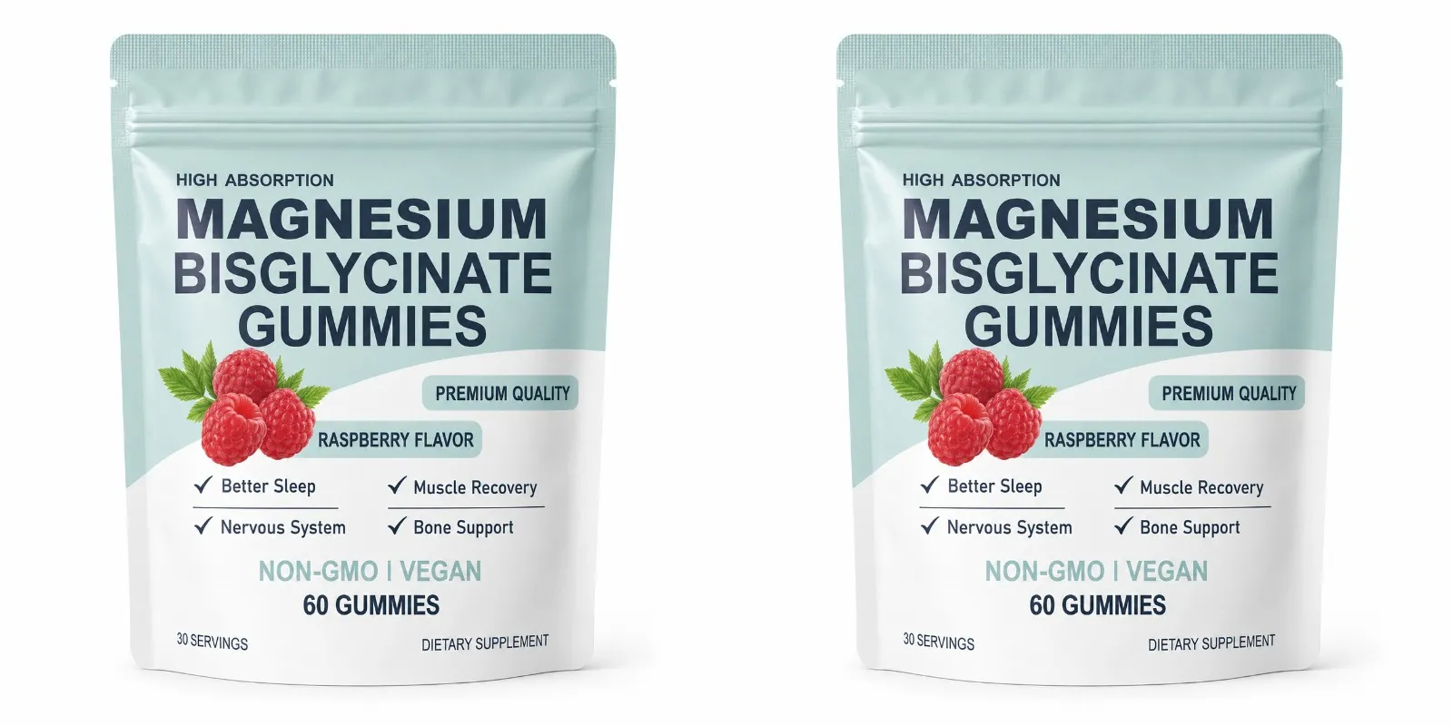 Magnesium Bisglycinate Gummies Chelated Magnesium Daily Mineral Support Vegan Raspberry Flavor Non-GMO Gluten Free 60 Count