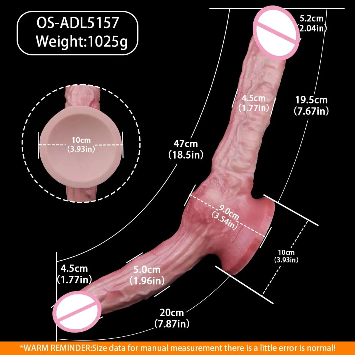 47cm Realistic Long Dildos Double Head Anal Vaginal Stimulator Sex Toy With Sucker For Lesbian Couples Gay Men Adult Tools — image 2