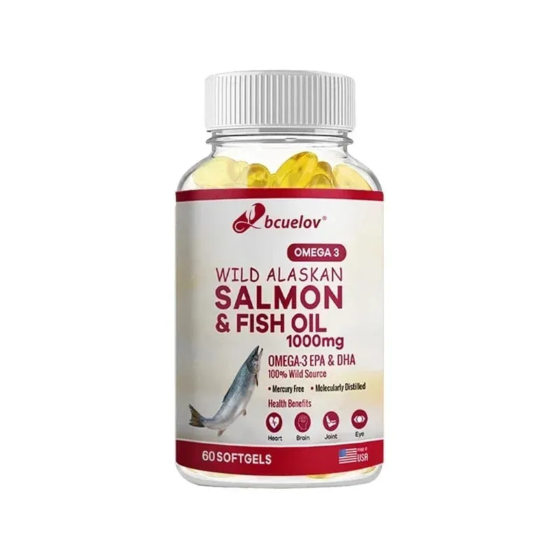 Vild Alaska lakseolie - ren fisk Omega 3 EPA DHA fedtsyrer - Understøtter ledfunktion Hjerne øje immun og hjertesundhed