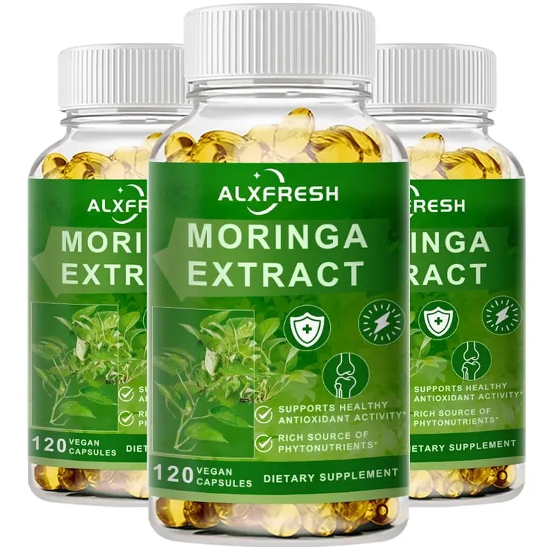 Moringa Capsules Support Blood Sugar Cardiovascular Health Promote Digestion Metabolism Improve the Intestines Relieve Fatigue