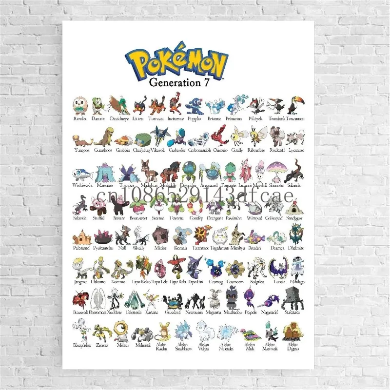 Japanese Anime Peripheral Pokemon Poster Decor Pikachu Charizard Wall Art Watercolor Canvas Painting Modern Room Decor Picture