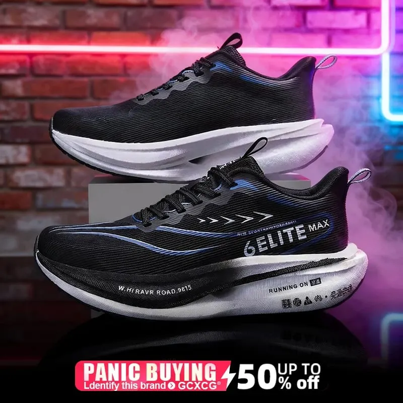 Men Running Shoes Carbon Board Speciality Marathon Sports Breathable Lightweight Women's Comfortable Athletic Nonskid Sneakers