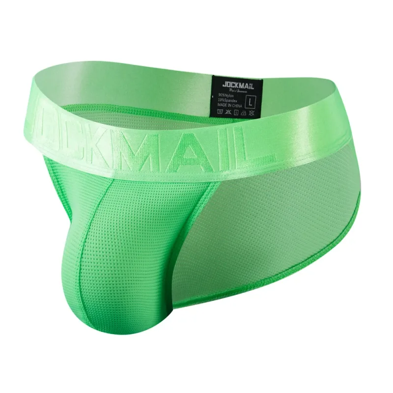 Jockmail Mans Underwear Gay Brief Nylon Mesh Sexy Low Waist Ropa Interior Hombre Letter Embroidery Sissy Panties Male Lingerie — image 40