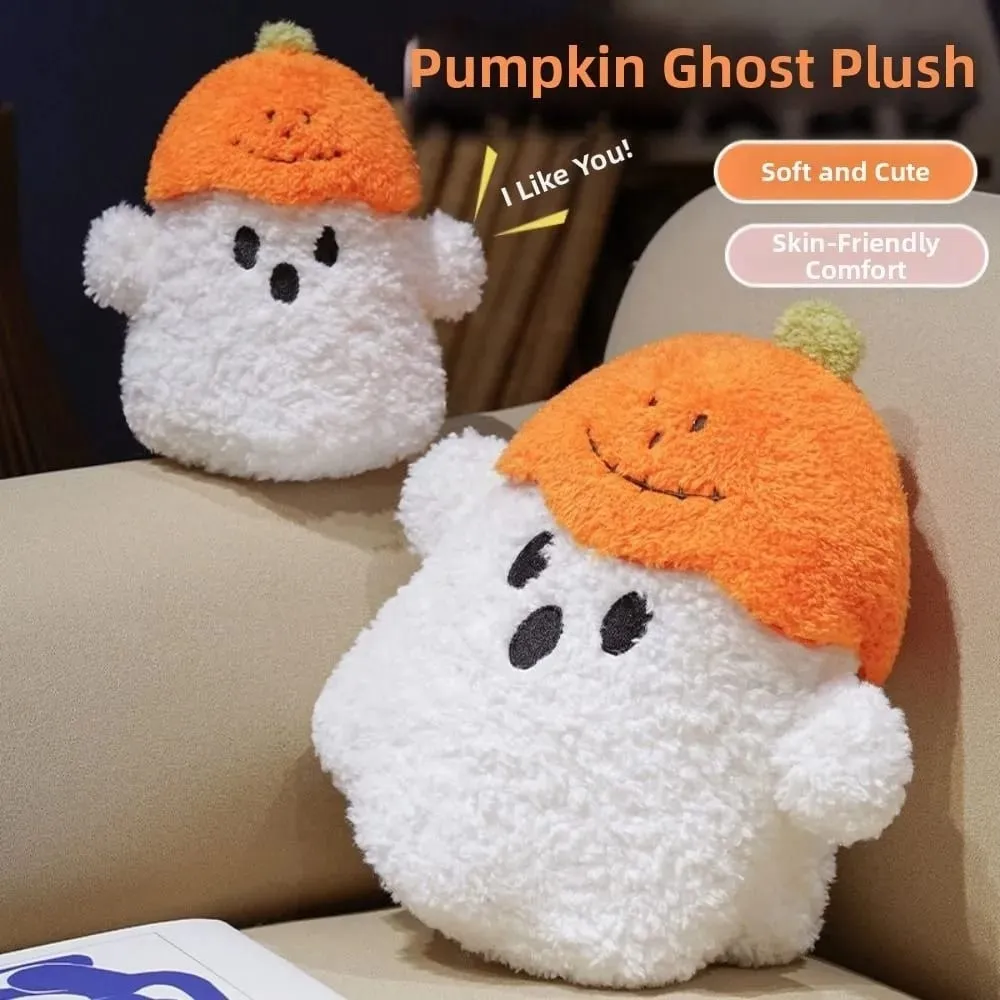Cozy Ghost Decorative Cushion Hug Pillow Toy Plush Fabric PP Cotton Filling Ghost Decor Ornaments Halloween Pillow Home Decor