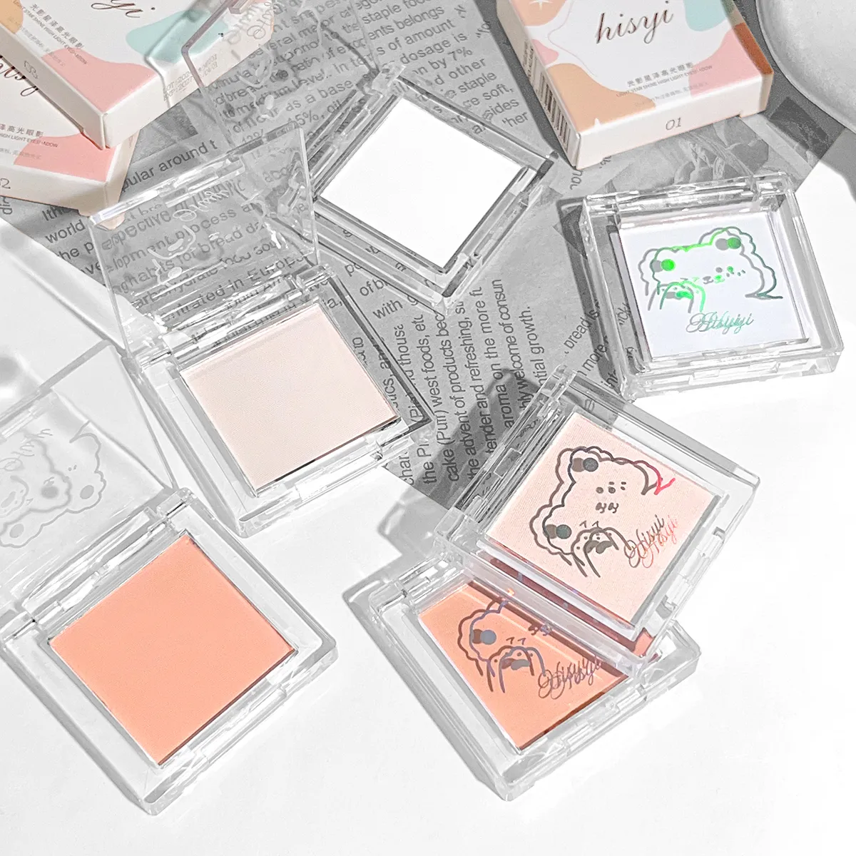 Hisyi Matte Monochrome Eyeshadow Palette Natural Light Highlighter Powder For Delicate Eye Contouring Brightens — image 5