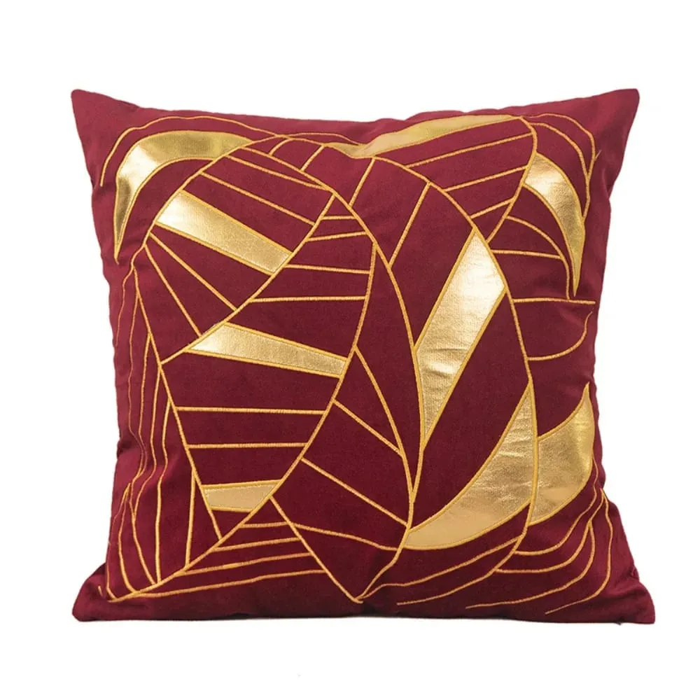 Luxury Blue Velvet Bronzing Cushion Cover 45x45cm Soft Decorative Throw Pillow Case for Bedroom Home — image 2