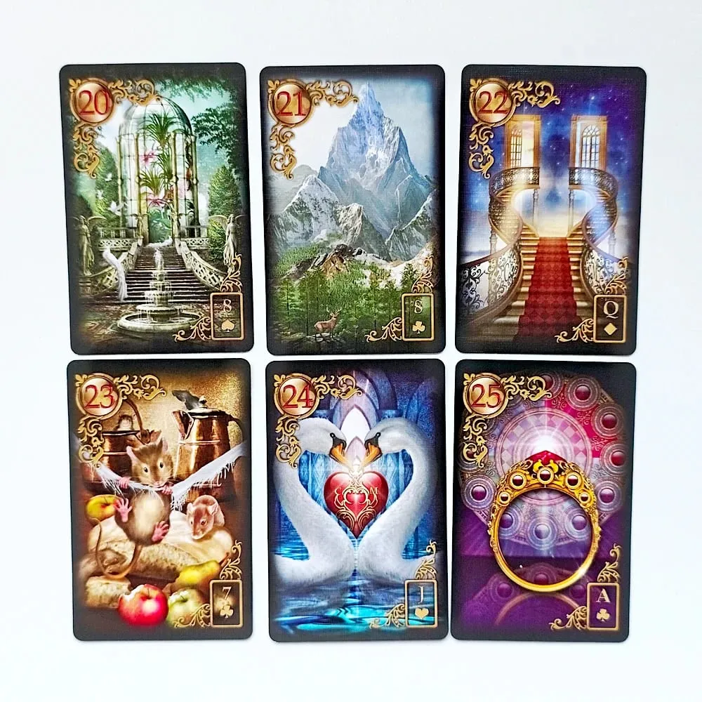 Gilded Reverie Lenormand Deck 36 Pcs Lenormand Cards Printed on 350GSM Double-embossed Cardstock - 9*6cm