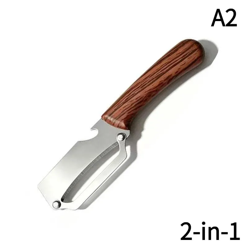 1Pc 2-in-1 3-in-1 Multifunctional Vegetable Peeler With Bottle Opener For Peeling And Slicing Fruits Shredding Scallions.