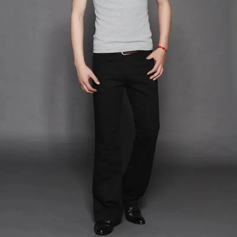 Denim Flared Jeans Men Boot Cut Denim Pants Comfortable Slightly Slim Classic Loose Casual Blue Black Trousers For Male Bootcut — image 12