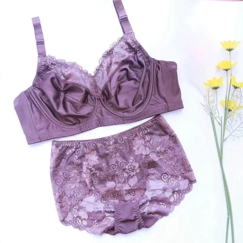 B C D E F G Set reggiseno e slip intimo Set lingerie di pizzo sottile abbigliamento taglie forti 2 reggiseni regolabili in due pezzi per mutandine da donna — image 5
