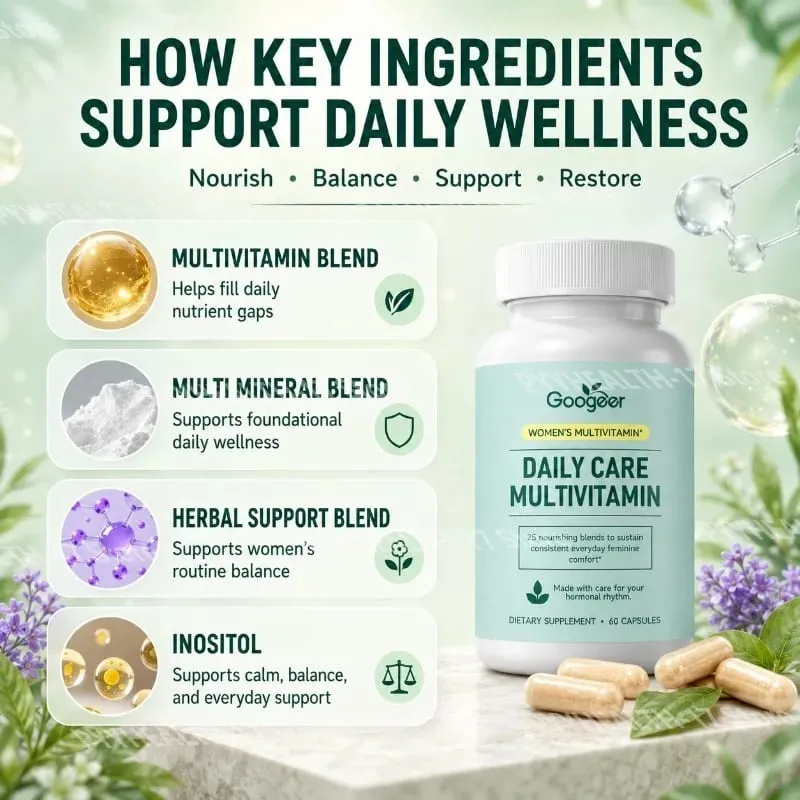 Women's Multivitamin Capsules with Inositol Minerals & Herbal Blend for Daily Nutrition Support and Energy Vitality 60 Count — image 3