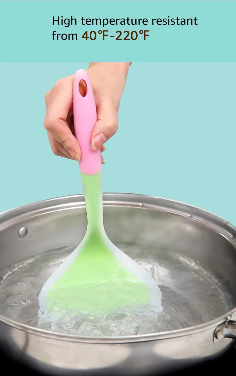 Silicone Spatula Cooking Utensils Beef Meat Egg Kitchen Scraper Wide Pizza Cooking Tools Shovel Non-stick Spatula Color Randomly — image 6