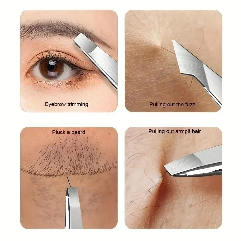 4pcs Set Professional Tweezers Set Perfect For Eyebrow Hair Removal Splinter Very Effortless and Relaxed to Remove for women — image 5