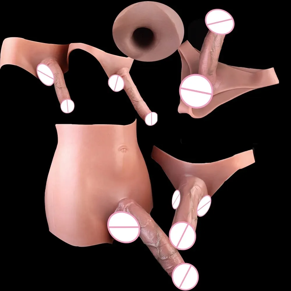 Strap-On Lifelike κάλυμμα πέους насадка на член Large Hollow DildoPants Intimate ενήλικα σεξ παιχνίδι για σεξ ζευγάρια