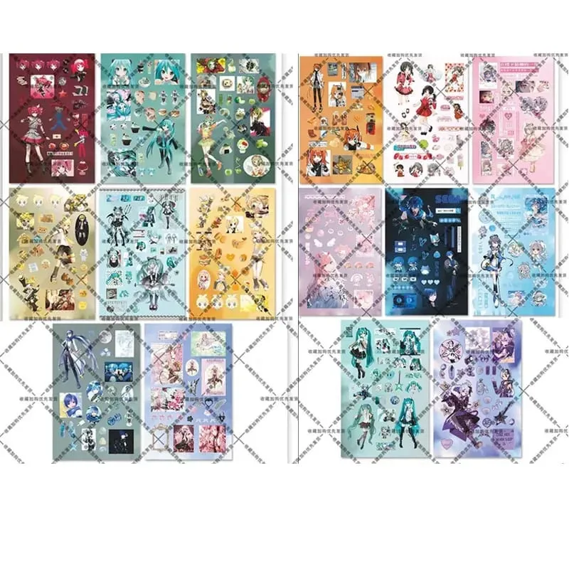 Hatsune Miku -Project DIVA- Sticker Hatsune Miku Kagamine Rin/Len Anime Peripheral Journal Material Sticker 8 Sheets New Gifts