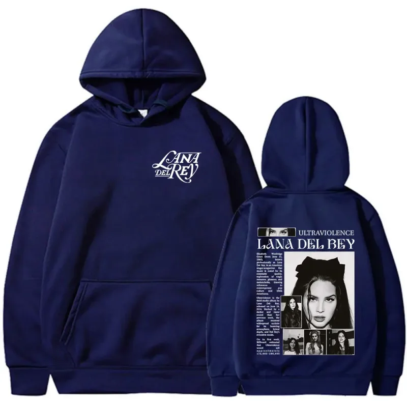 Singer Lana Del Rey Hoodies Men's Women Clothing Hooded Sweatshirts Fashion Hip Hop Long Sleeves Oversized Pullovers Streetwear — image 3