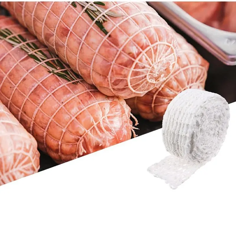 3/5/10/50 Meters Cotton Meat Net Elastic Smoked Meat Poultry Ham Netting Butcher 16 Holes Woven Packaging Net Cooking Tools — image 9