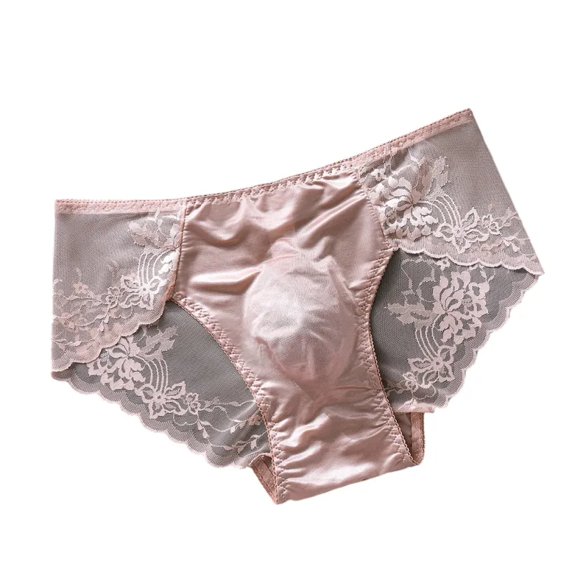 1pc Men Lace Seamless Ice Silk Briefs Ultra-thin Underwear 3D Bulge Pouch Low Waist Gay Panties Breathable High Elastic Lingerie — image 4