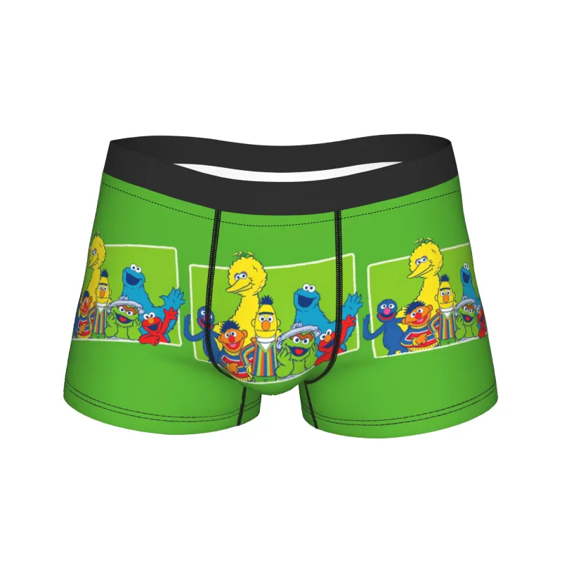 S-Sesames Streets Tango Elmo & Grover 속옷 남자 반바지 팬티 Funny Boxershorts 품질 세관 특대 팬티