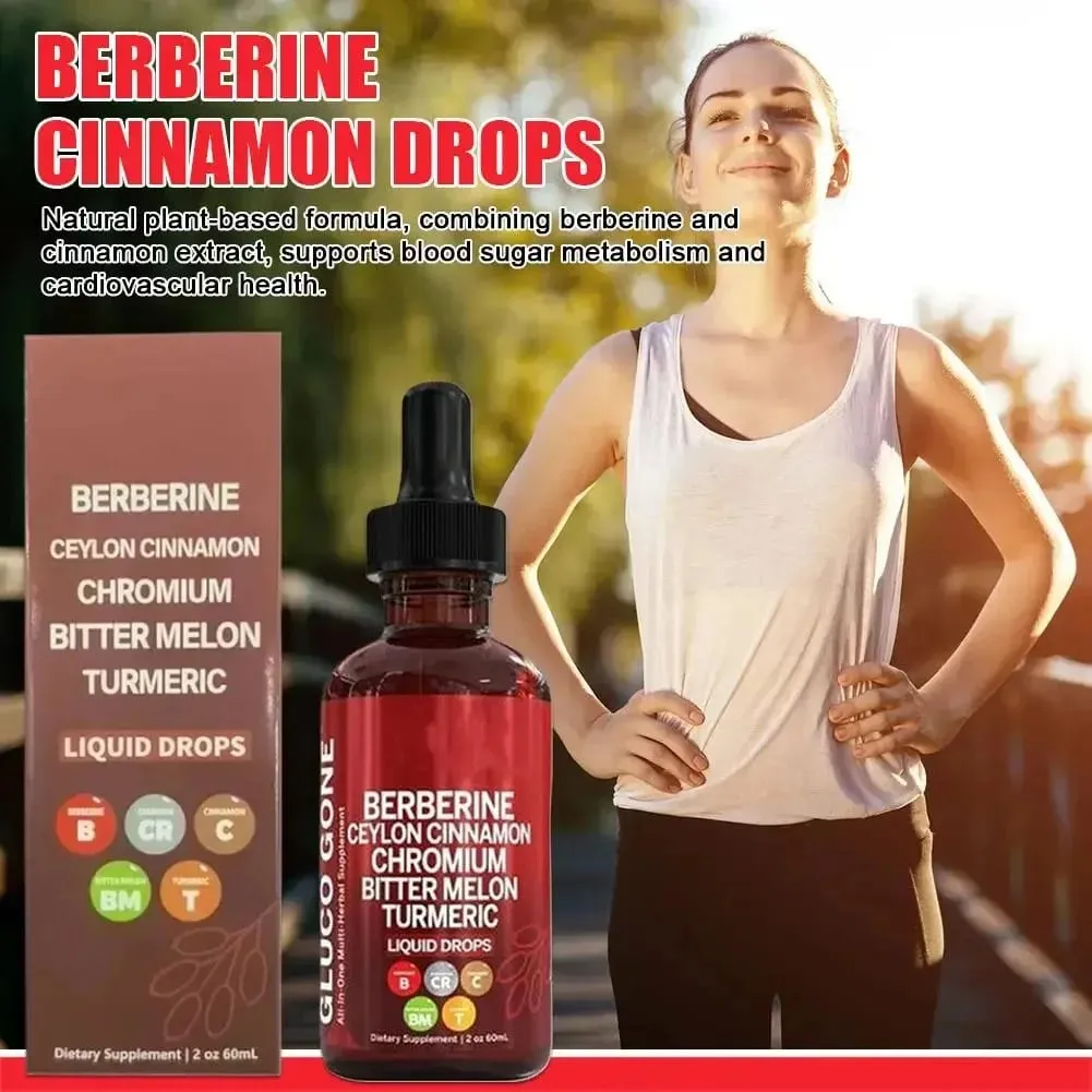 Berberine Cinnamon Droplets 60ml Natural Plant Formula Supports Blood Glucose Metabolism And Cardiovascular Health