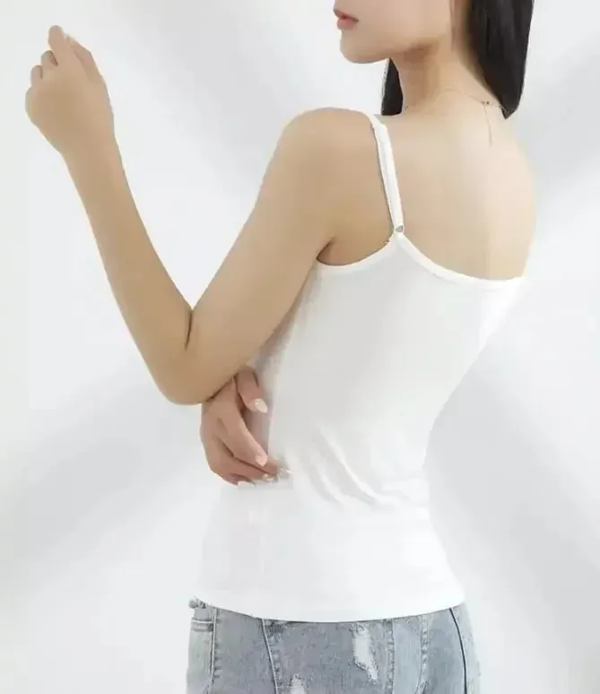 Cotton Feel Solid Sling Camisole Women Crop Top 35-75kg Sleeveless Sexy Slimming Vest Tank Base Tee Underwear Daily Staple 2026 — image 9