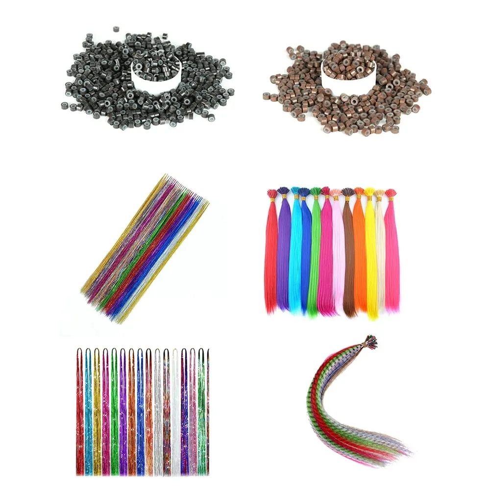 50 Strands/Pack Synthetic Colored I-Tip Stick Hair Extensions Straight Hair 16 Inch For Women High Temperature Fiber Hairpieces — image 7