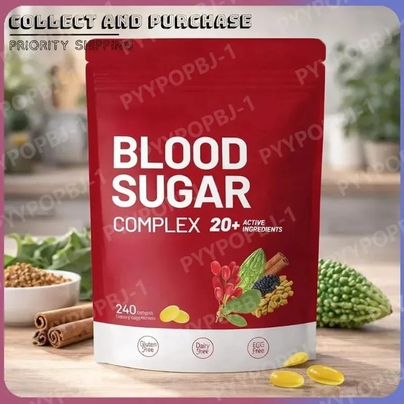 Blood Sugar Complex Supplement 240 Softgels Contain Multivitamin & Cinnamon bitter Gourd 20 Herbs Extract Support Daily Health