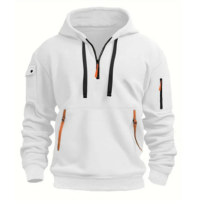 Men's Hoodie Multi Pocket Zipper Casual Sports Hoodie Men/Women Plus Size Loose Pullover Fashion Sweatshirt Long-Sleeve tops — image 4