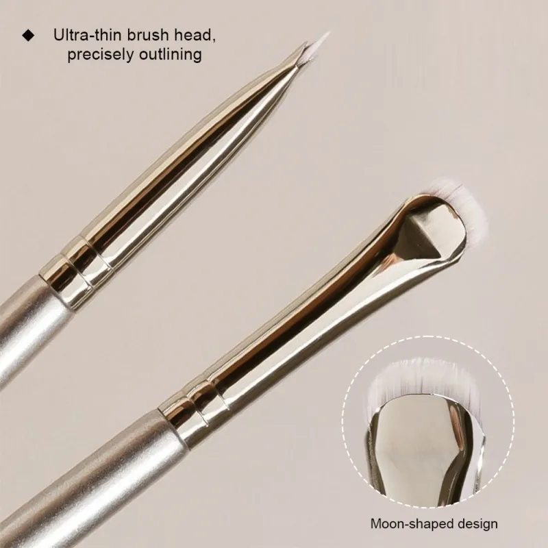 2pcs Curved Eyeliner Makeup Brushes Precision Soft Eyeshadow Smudge Tool Sharp Thin Small Eye Cosmetic Brushes for Precision Eye