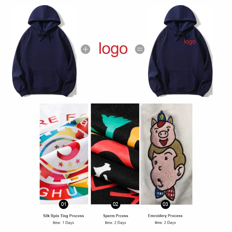 Moda impressão de alta qualidade hoodie logotipo personalizado grupo pessoal marca bordado masculino e feminino grosso 100% algodão pullovers velo