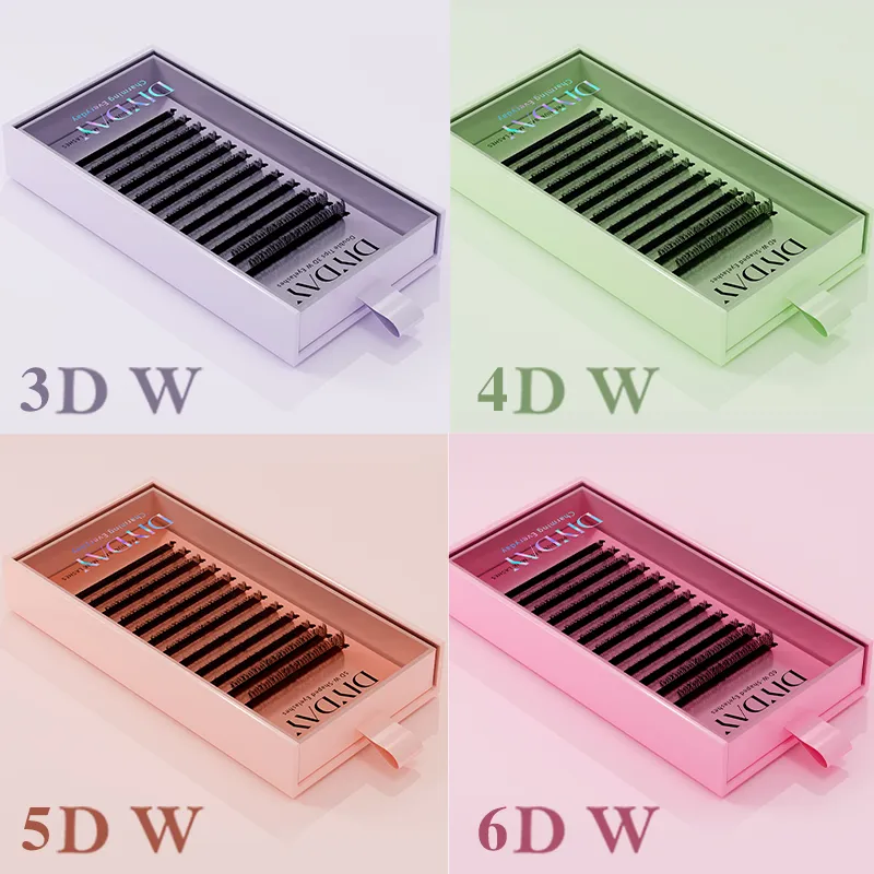W Shape Eyelashes Extensions W Shaped Bloom 3d 4d 5d 6d 7d 8d Eye Lashes Természetes puha, előre elkészített legyezős szempillahosszabbítások — image 1