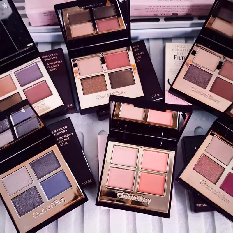 Charlotte tilbury paleta de quatro cores travesseiro talk eraggera olhos pequeno tubo de ouro batom fácil de aplicar maquiagem cosméticos portáteis — image 2