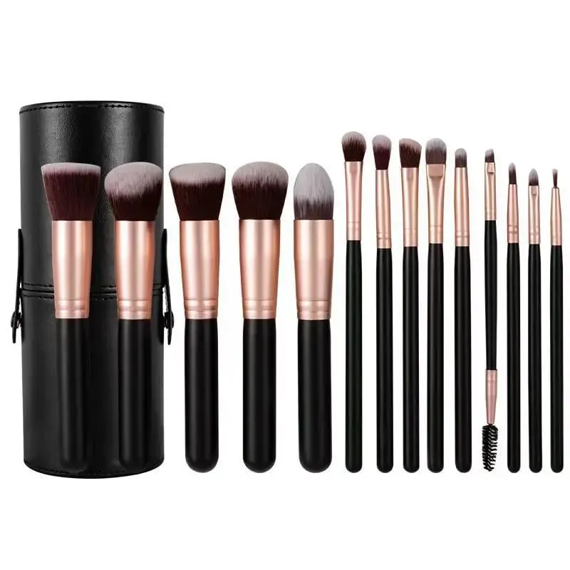 14 PCS Makyaj Fırça Seti Aydınlatmalı Ayna Taşınabilir Kısa Saplı LED Işık USB Şarj Edilebilir Makyaj Fırçaları Seti — image 8