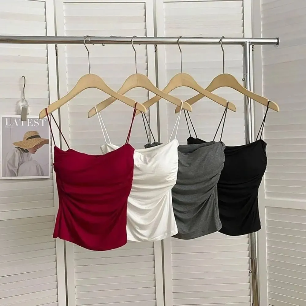 Square Collar Women's Vest with Breast Pads Free Size Beautiful Back Underwear Anti-light Fixed Cup Slim Back Slim Sling Summer — image 5