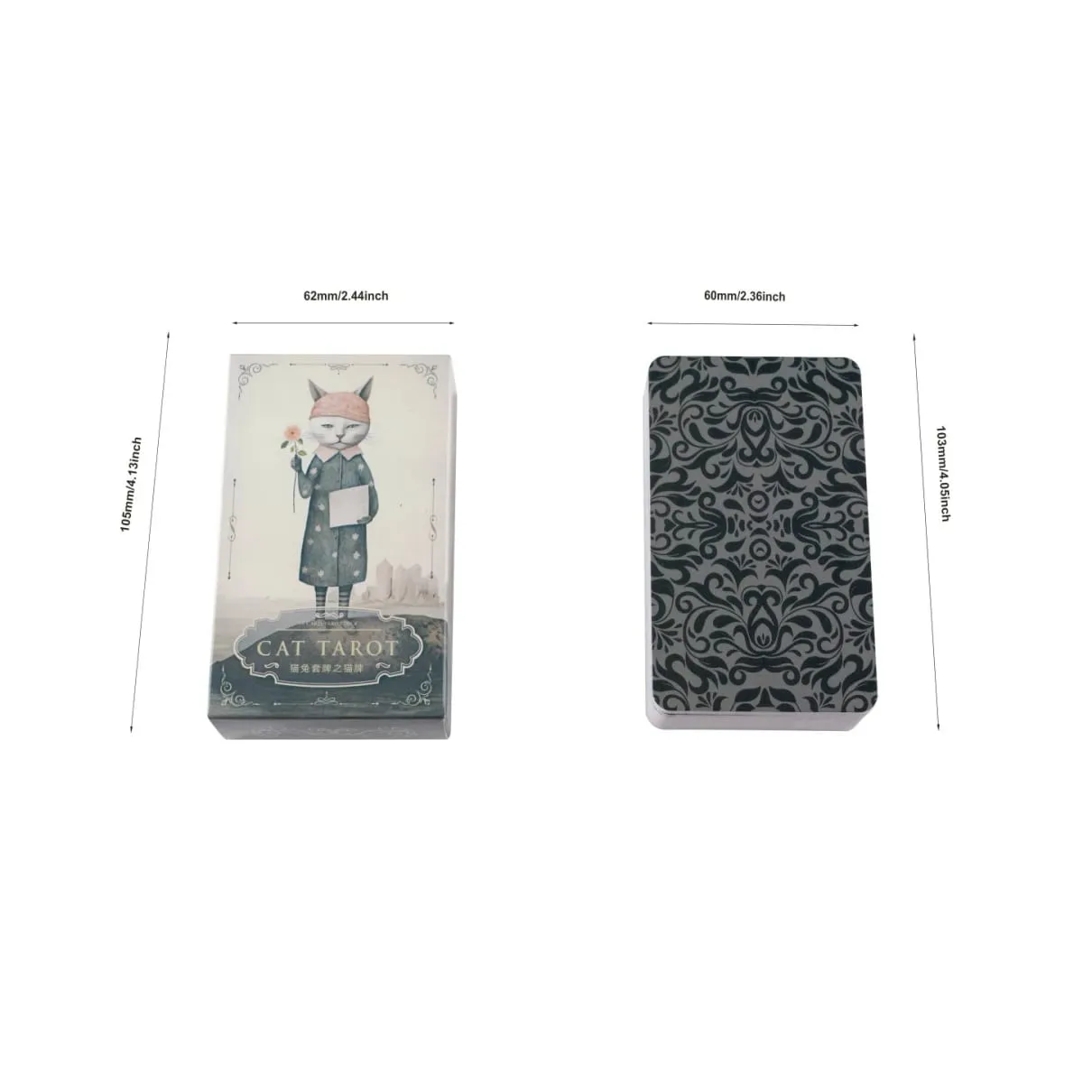 Surrealist Cat Tarot Cards - Aesthetic 10.3*6cm 78-Card Whimsical Deck with Soft Pastel Illustrations