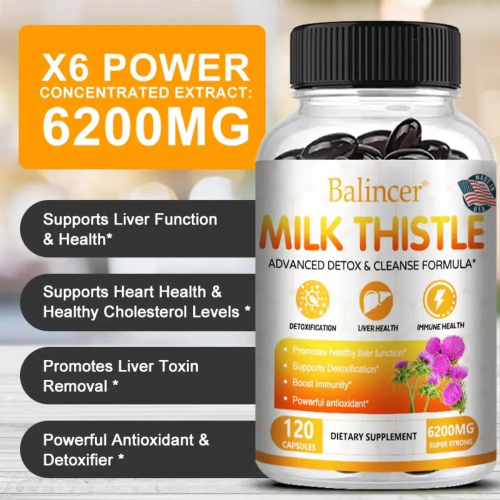 Milk Thistle with Dandelion Root - for Kidney & Liver Health Liver Detox and Cleanse Promotes Skin and Digestive Health — image 3