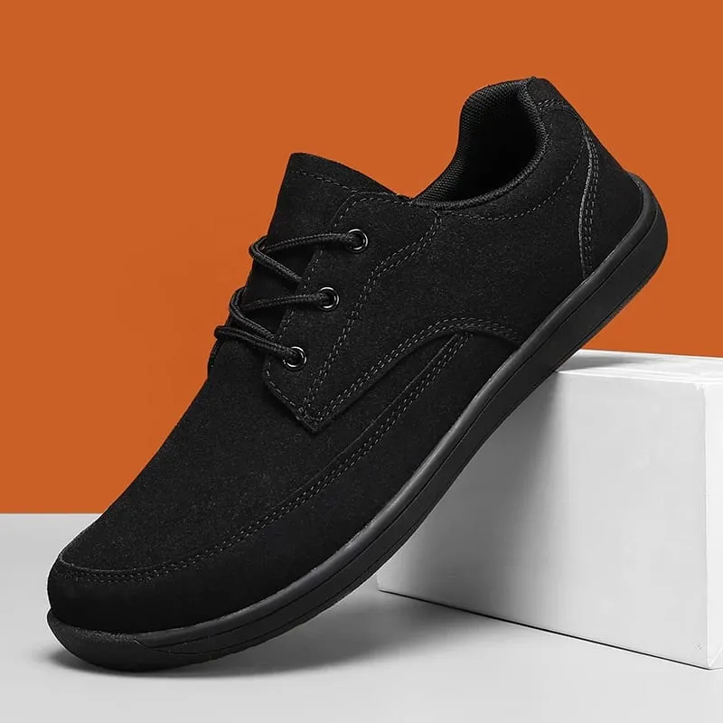 Mænd ruskind Casual sko med bred tå Beige tyk sål Snøresko vandresko Passer også til designer retro stil denim støvler størrelser