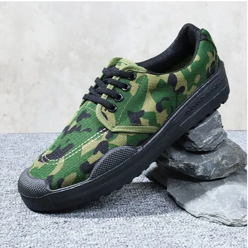 Men's Retro Canvas Shoes Vintage Military Style Sneakers Breathable Work Boots Non slip Casual Walking Footwear Outdoor Hiking — image 3