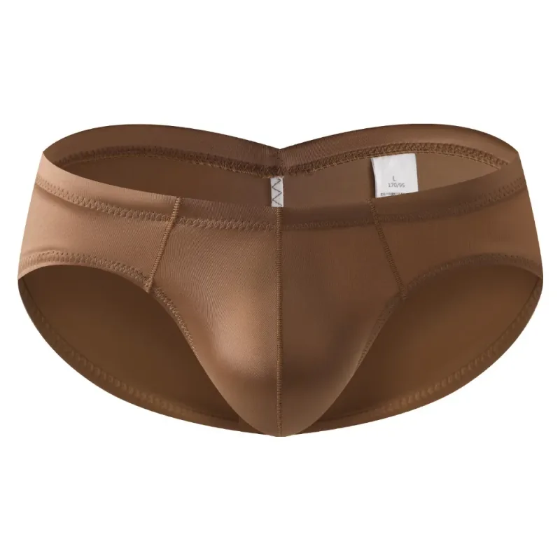 Smooth Low Waist Male Underwear Ice Silk Bulge Pouch Satin Silk Briefs Glossy Shiny Lingerie Men's Triangle Panties Youth
