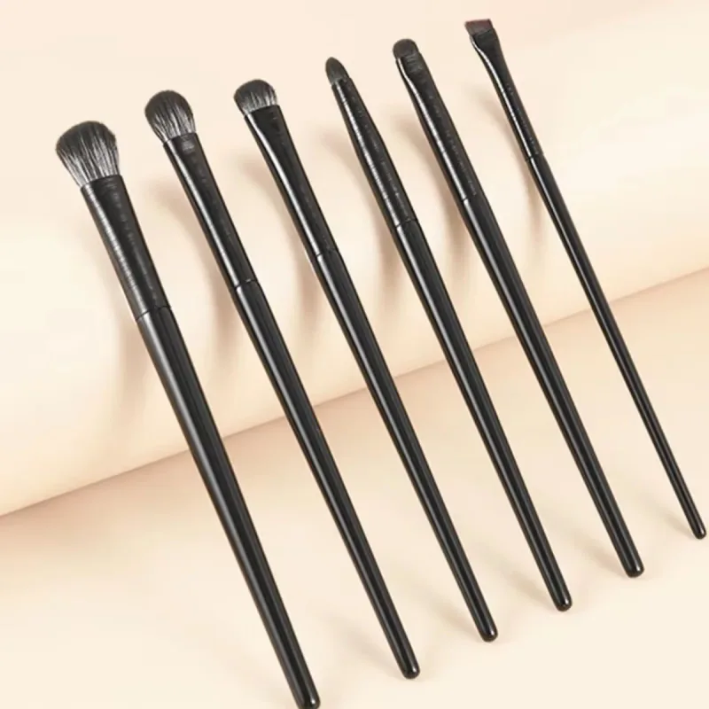 6-Piece Eye Makeup Brush Set: Professional Soft Contour Eyeshadow Brush Small Eye Makeup Brushes for Detailed Eye Makeup Facia