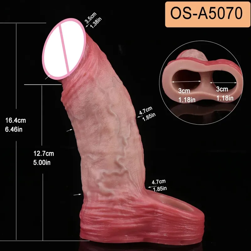 Close Head Realistic Penis Sleeve Sex Toys for Men Delay Ejaculation Dick Extender For Couples Sex Pleasure Sexshop