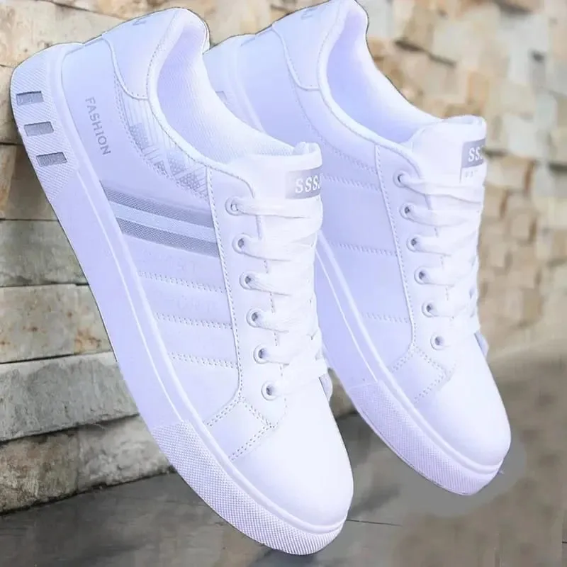 Summer Men Sneakers Casual Vulcanized Shoes Lightweight Breathable Flat White Luxury Shoes for Men Tenis Shoes Tênis Masculino — image 3