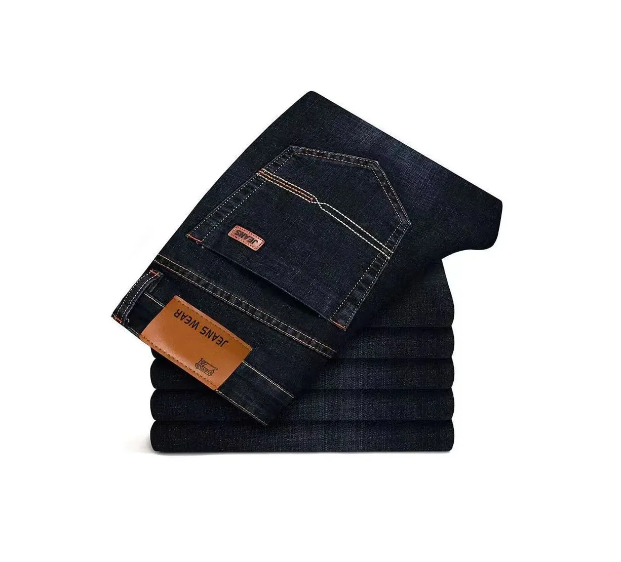 2025 New Autumn Classic Men's Fitted Stretch Jeans High-end Blue Black Casual All-Match Pants Straight Leg Men's Pants