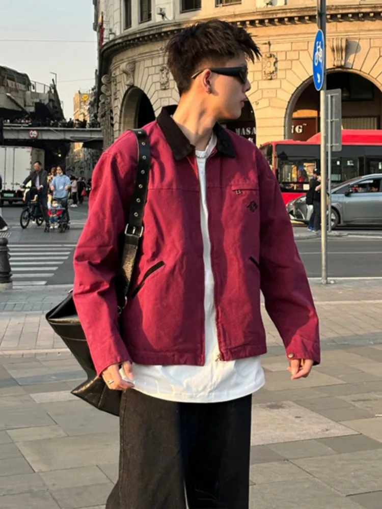 Spring Autumn Cargo Coat American Street Lapel Design Loose Casual All-matching Jacket Cotton Baseball Uniform Outerwear top